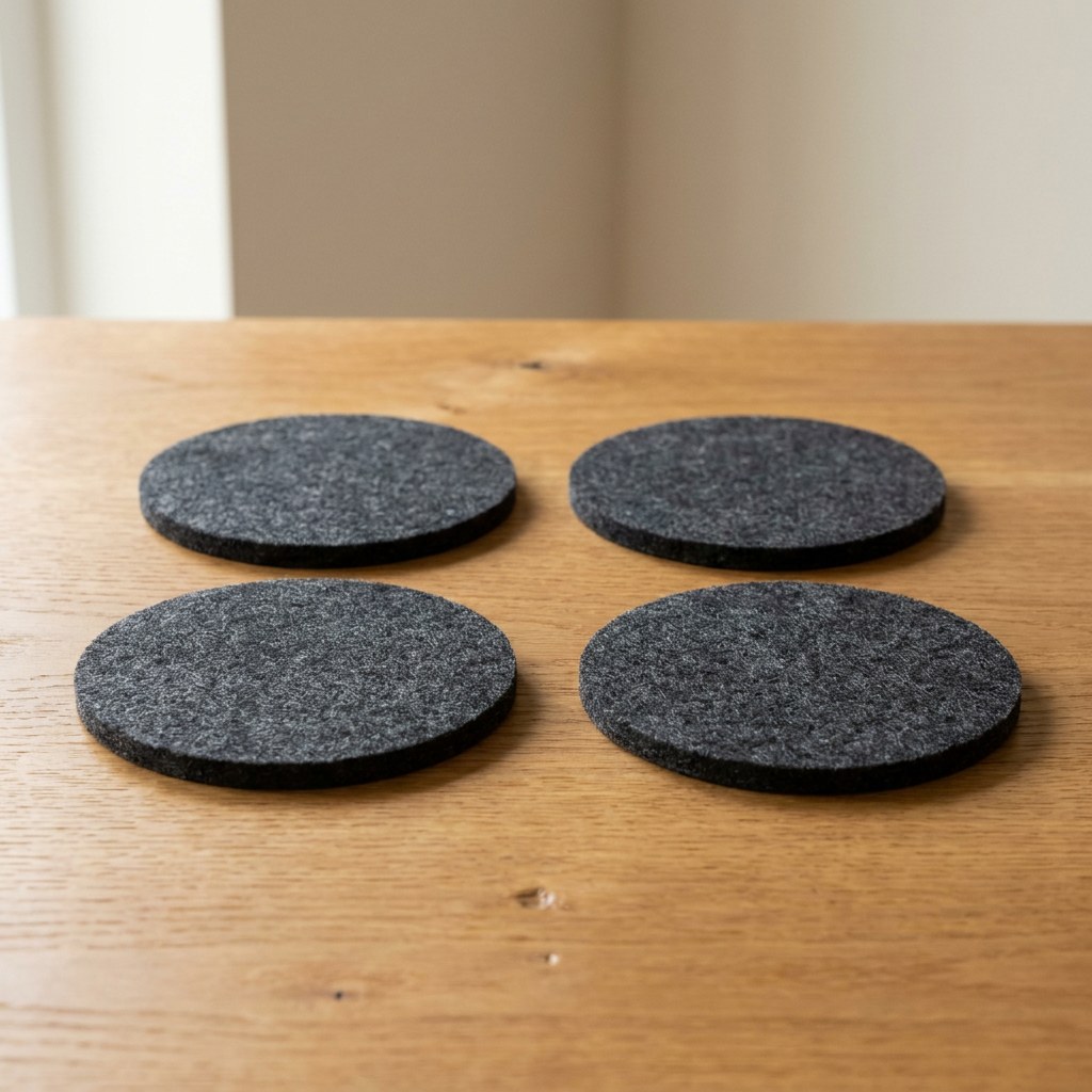 Filzuntersetzer für Tassen, Set von 4, anthrazit, Ø 10 cm — Klein Studio