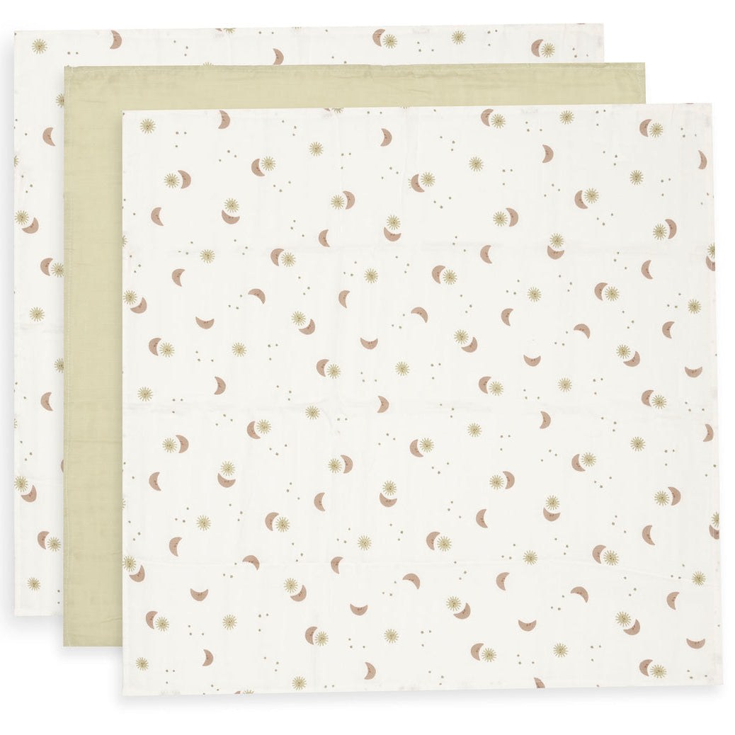Jollein – Muslin Cloth 70 x 70cm – Over the Moon (3 Pack) — Klein Studio