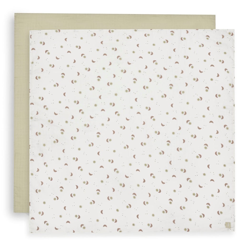Jollein – Swaddle Muslin 115 x 115cm – Over the Moon (2 Pack) — Klein Studio