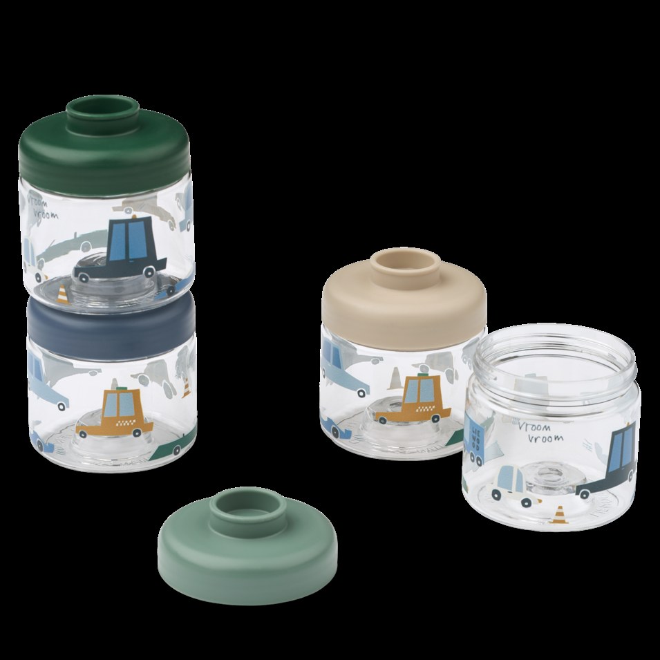 Liewood - Dominique Baby Food Tristan Boxes - Cars / Sandy (4 Pack) — Klein Studio