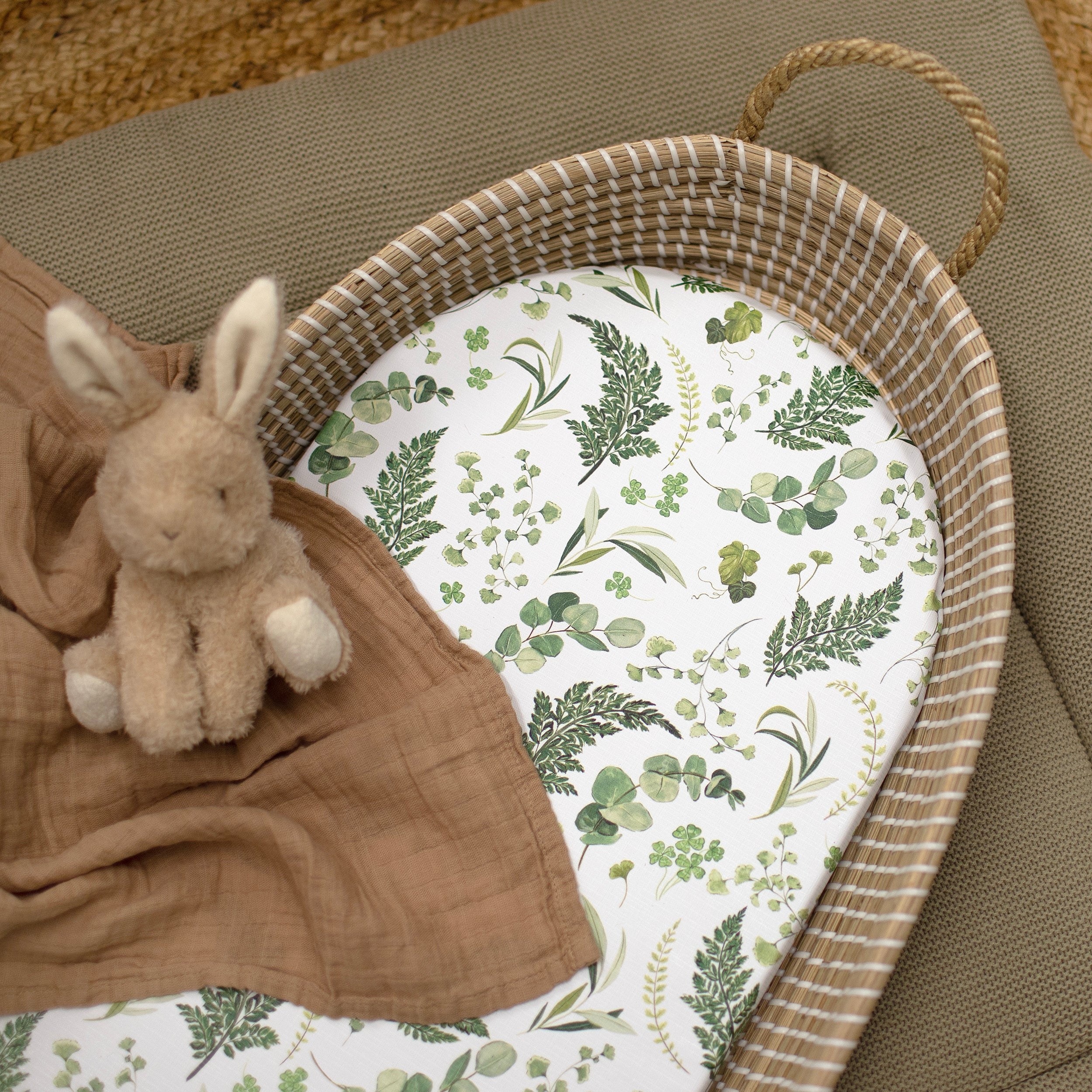 Mabel & Fox - Basket Changing Mat - Evergreen — Klein Studio