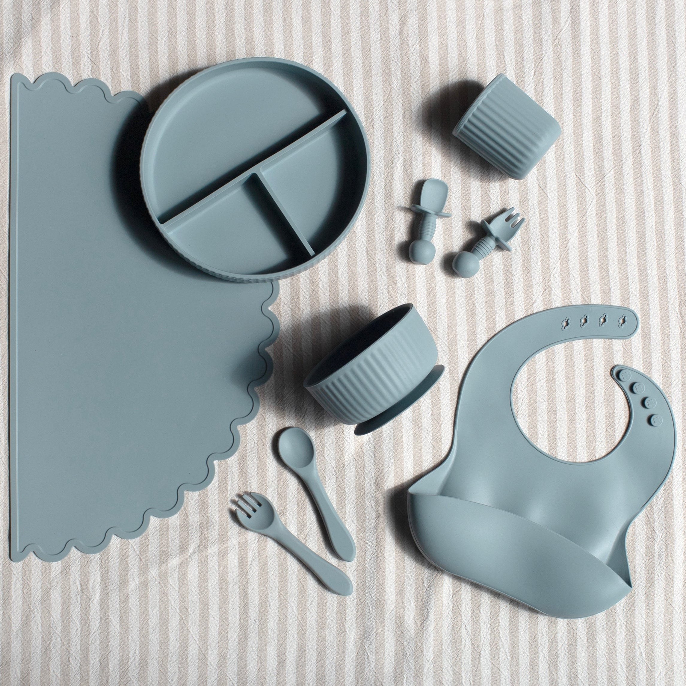 Mabel & Fox - Complete Silicone Tableware Set - Blue (7 Pcs) — Klein Studio
