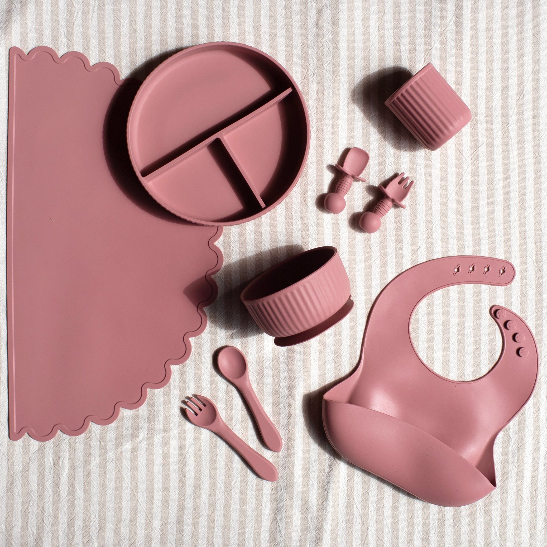 Mabel & Fox - Complete Silicone Tableware Set - Pink (7 Pcs) — Klein Studio